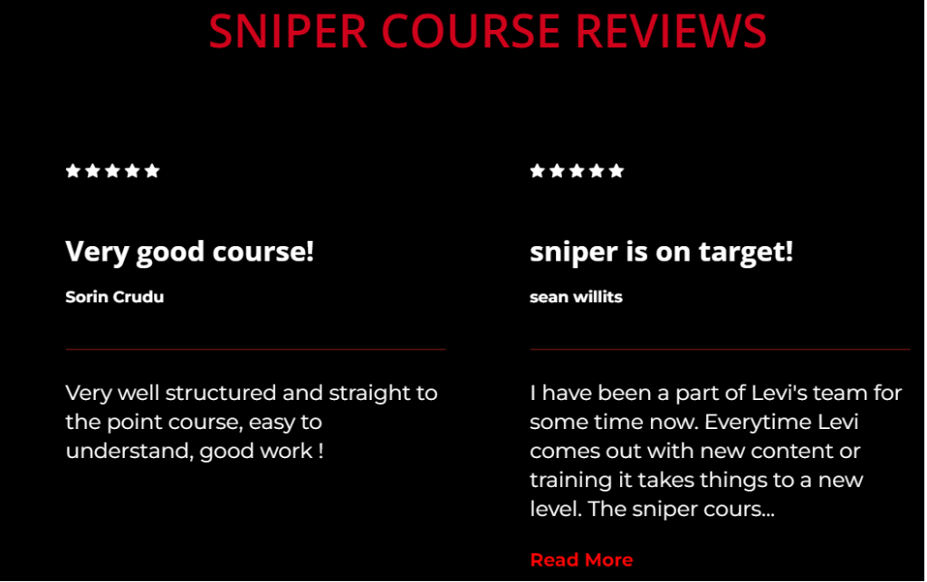 Sniper Entry Course Review