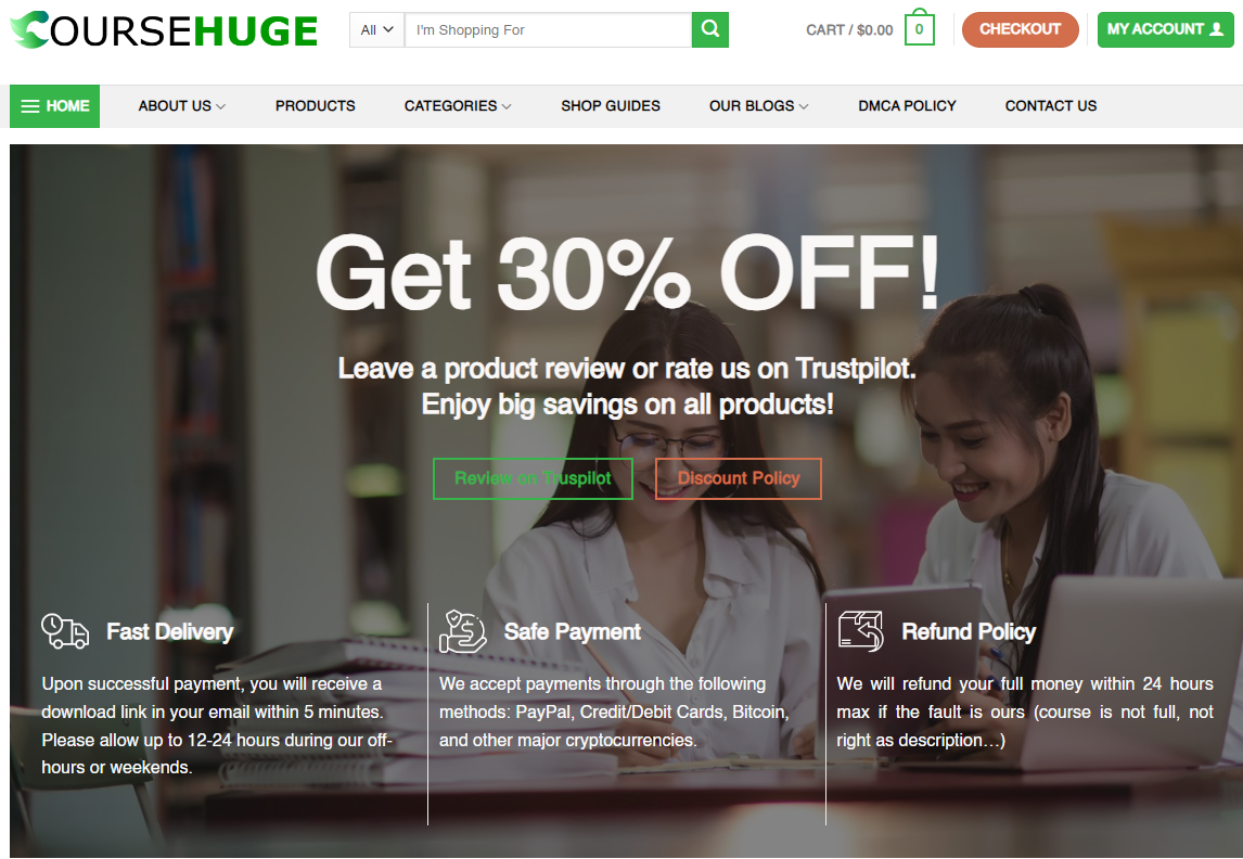 Coursehuge-Homepage