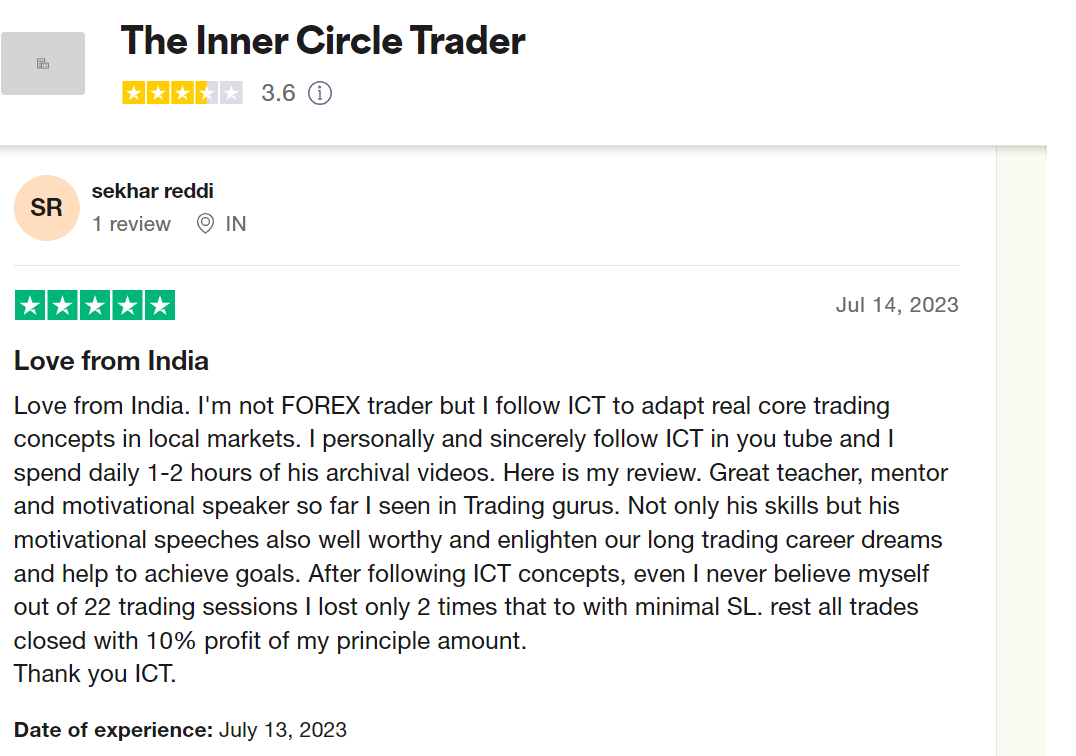 Reviews Inner Circle Trader