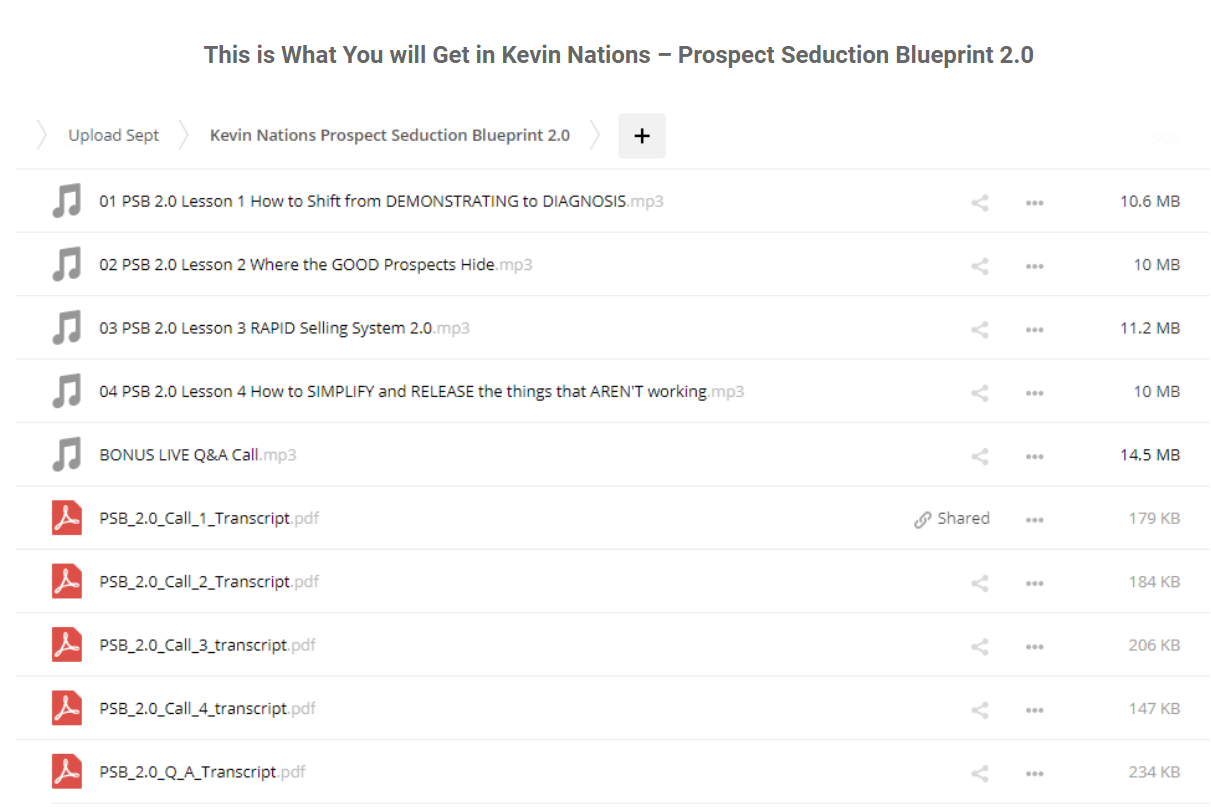 Prospect Seduction Blueprint 2.0 Course