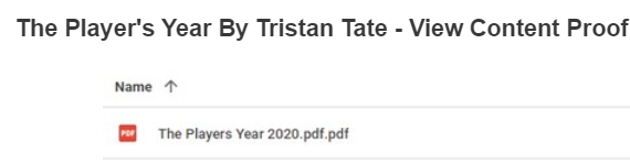Tristan Tate The Players Year Pdf