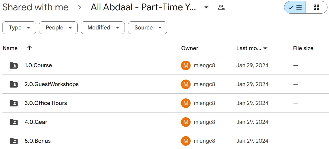 Download Ali Abdaal Part-Time YouTuber Academy