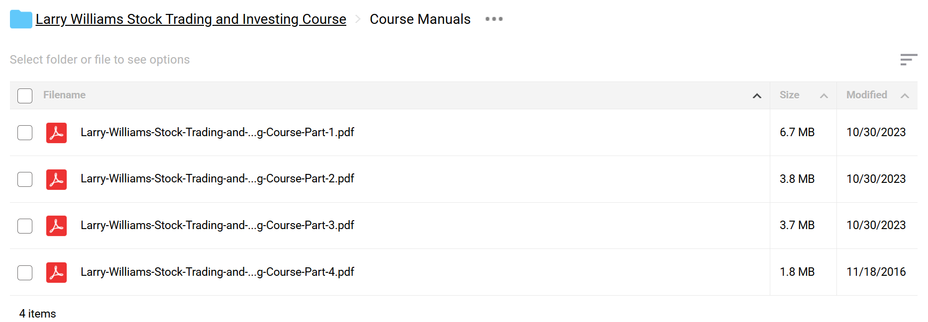 Larry Williams course