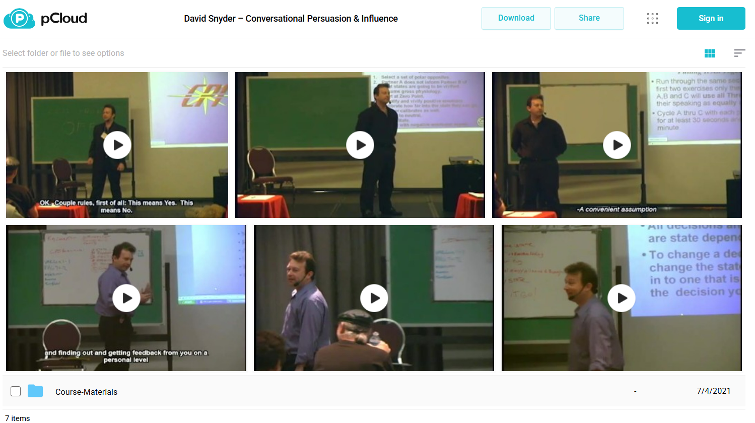 David Snyder course 