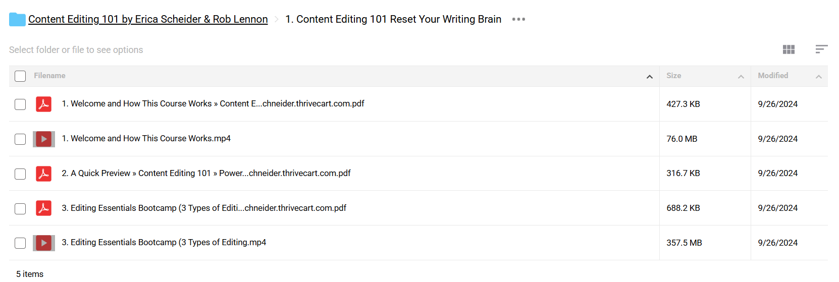 Content Editing 101 course