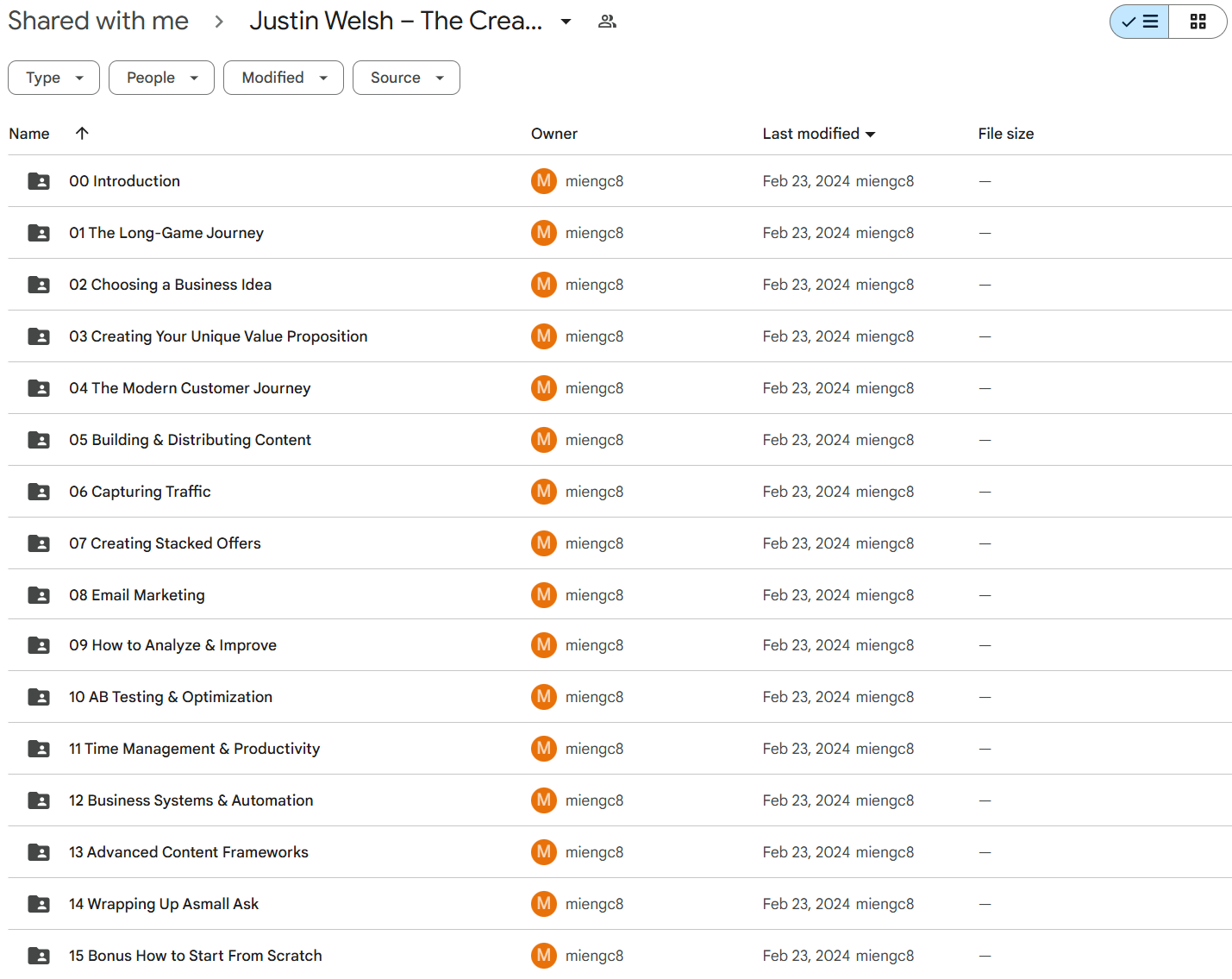 Download Justin Welsh The Creator MBA