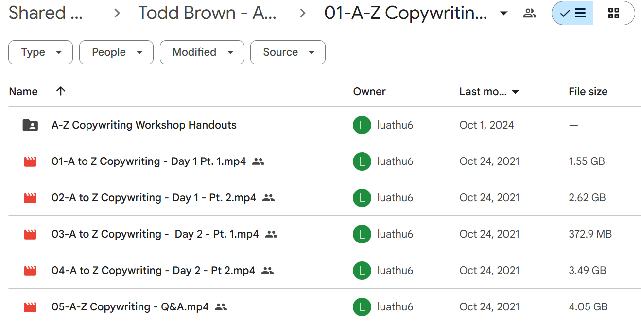 A-Z Copywriting Workshop course 