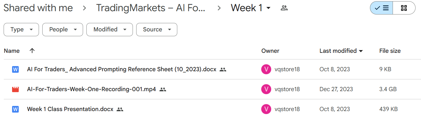AI For Traders course