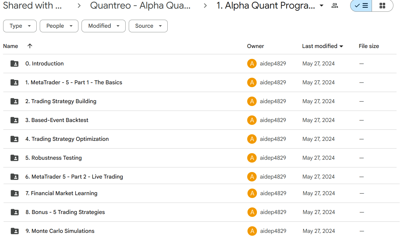 Alpha Quant Program course