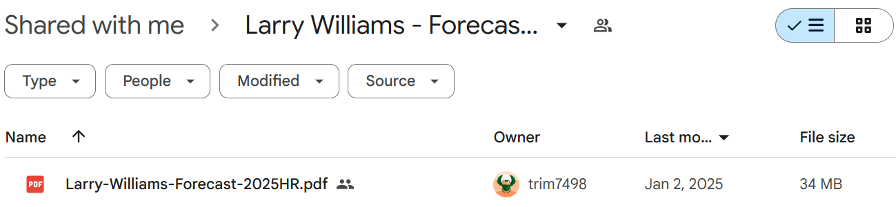 Download Larry Williams Forecast Report 2025