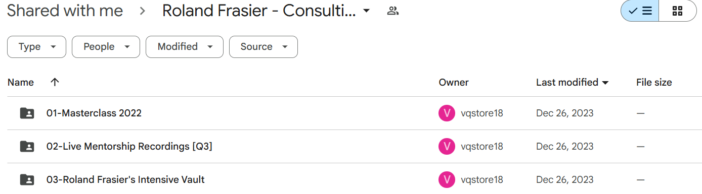 Download Roland Frasier Consulting For Equity Masterclass