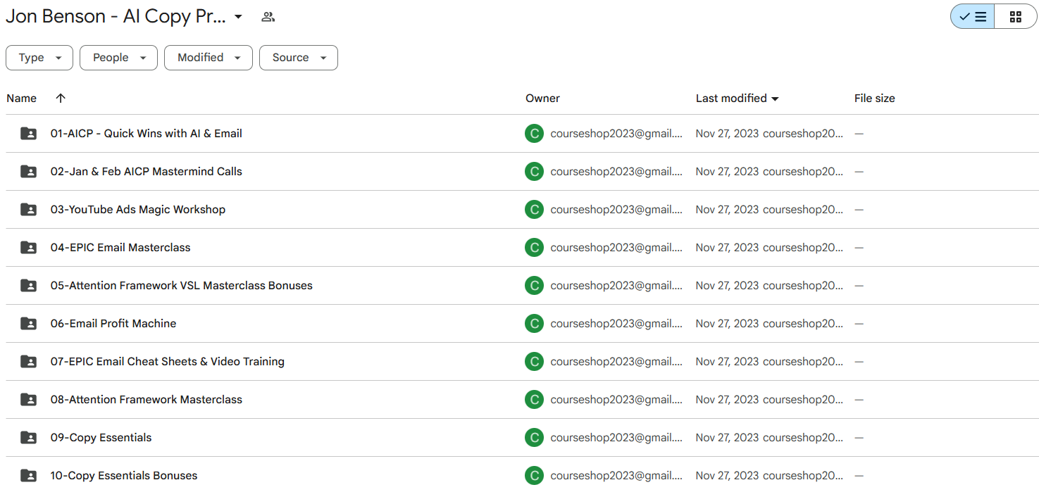 Download Jon Benson AI Copy Profits