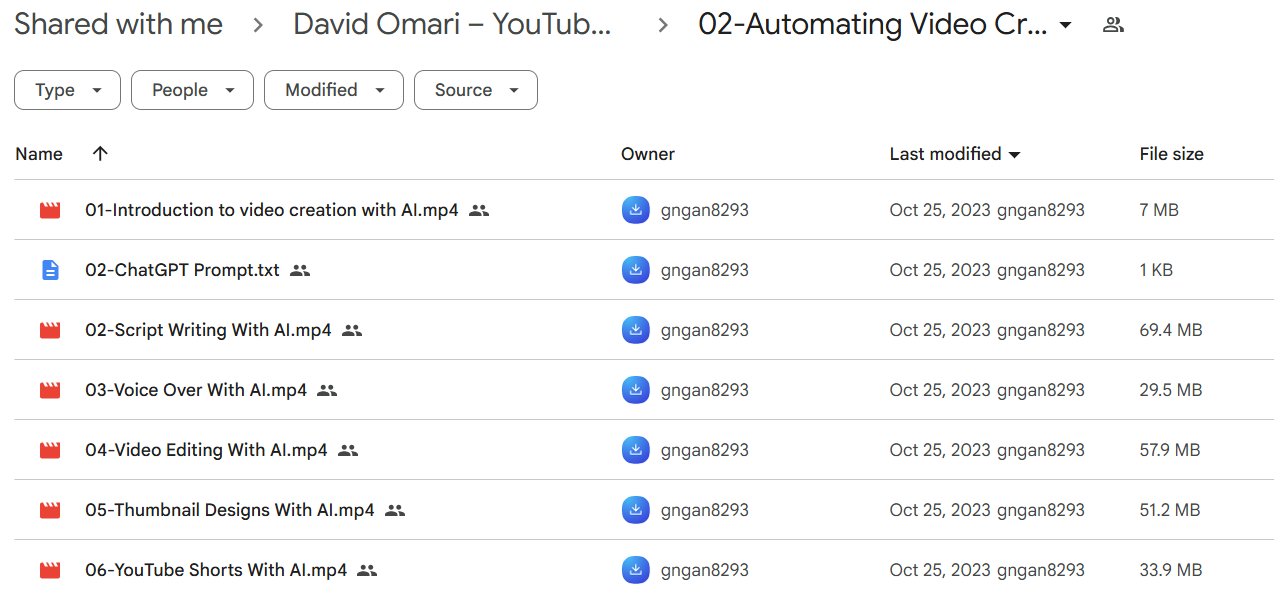 YouTube AI Mastery course