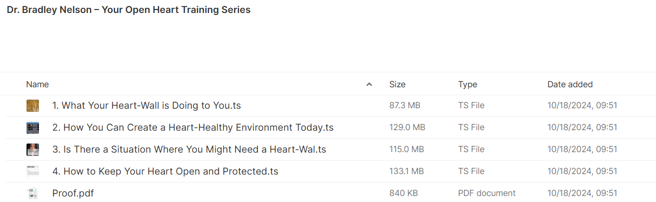 Download Dr. Bradley Nelson Your Open Heart Training Series