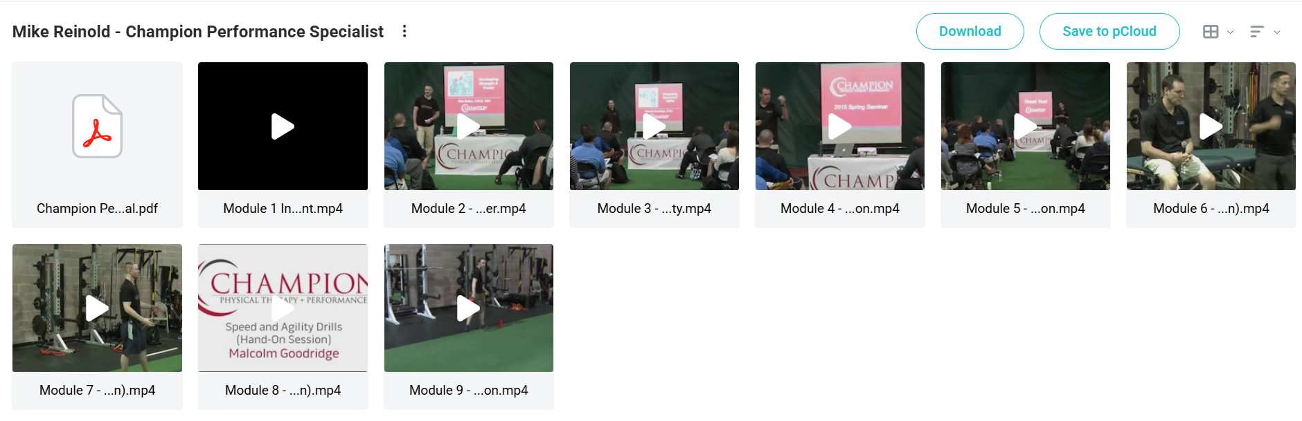 Champion Performance Specialist course