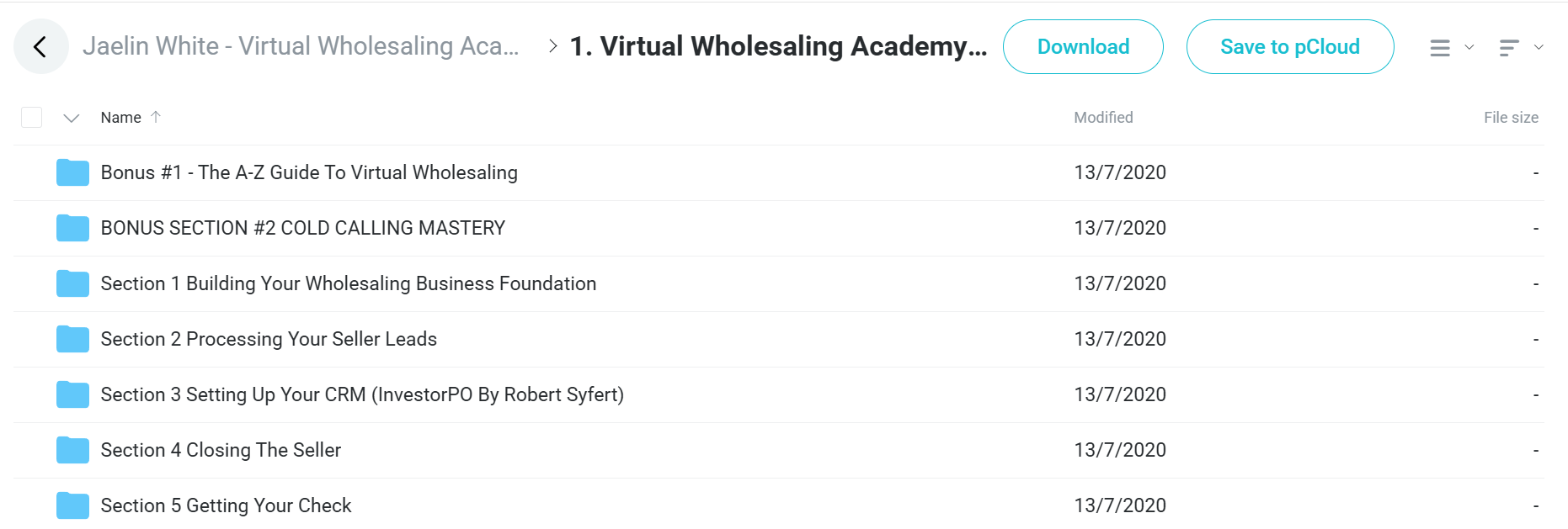 Virtual Wholesaling Academy course
