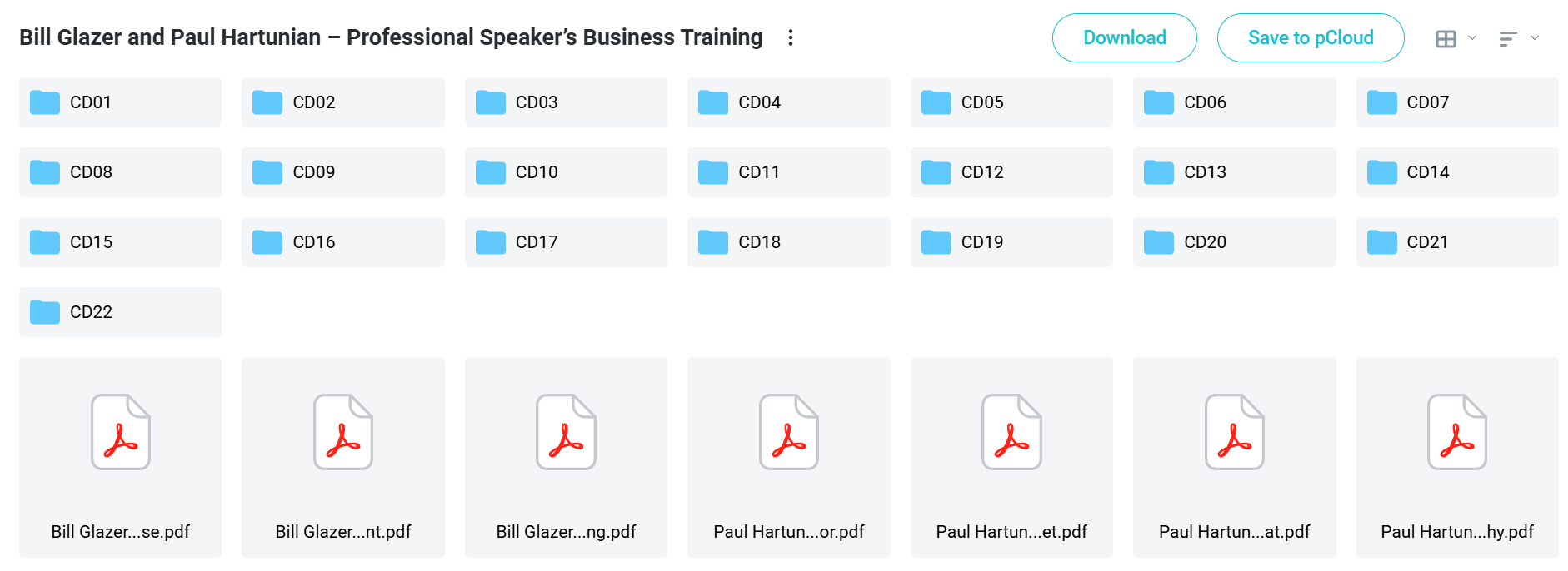 Download Bill Glazer and Paul Hartunian Professional Speaker's Business Training 