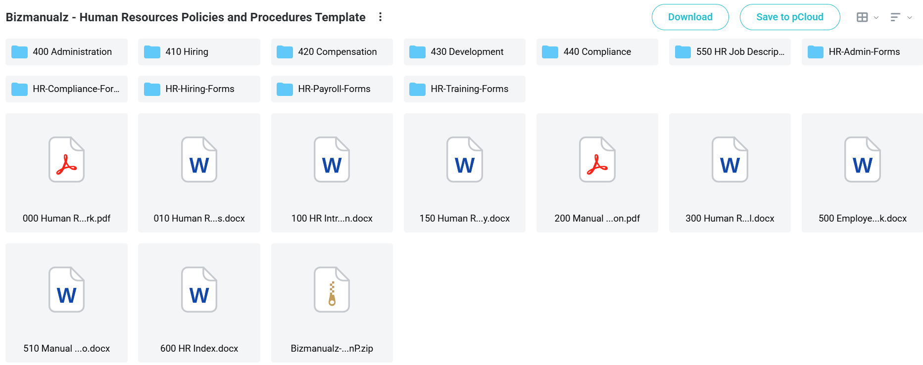 Download Bizmanualz Human Resources Policies and Procedures Template