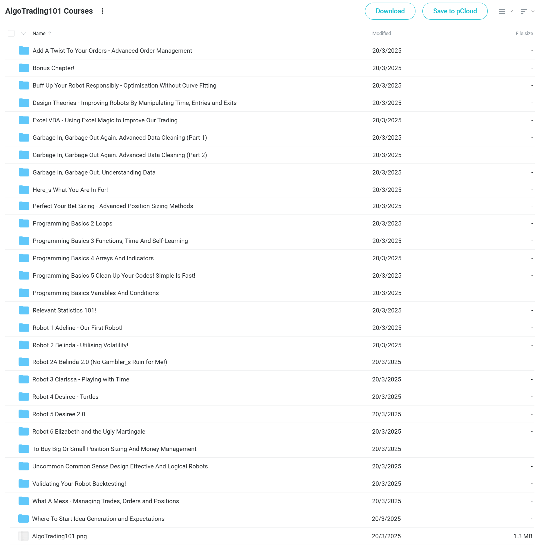 Download AlgoTrading101 Courses