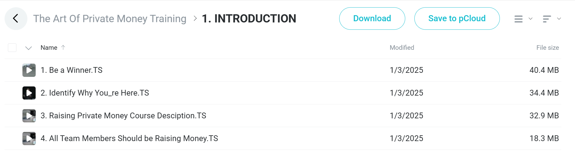 The Art Of Private Money Training course
