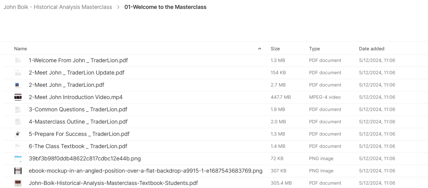 Historical Analysis Masterclass course