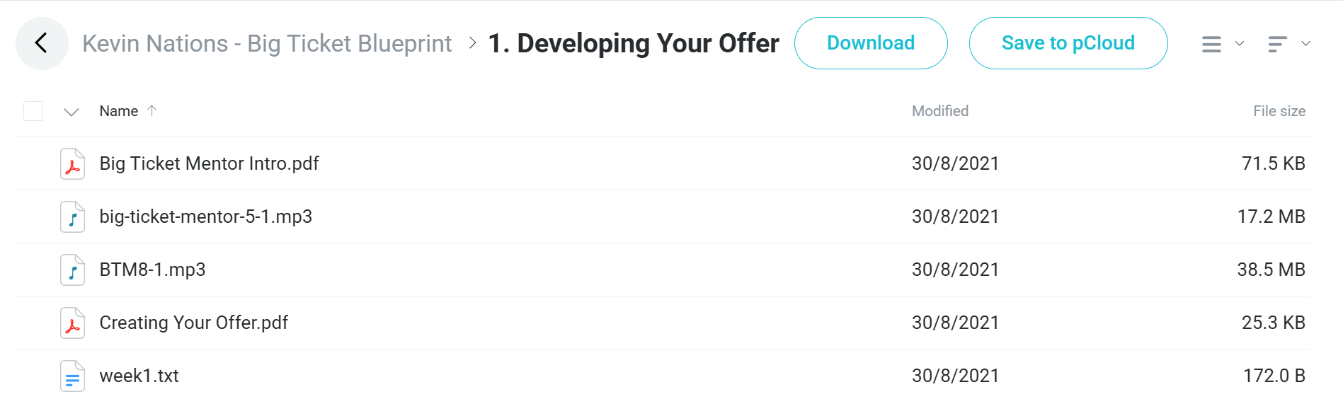 Big Ticket Blueprint course