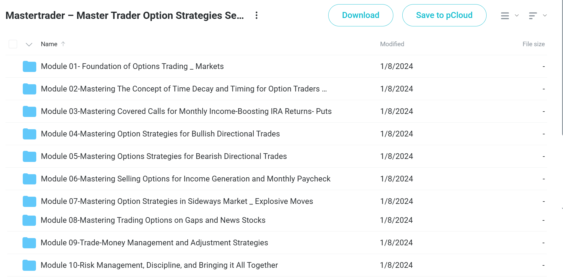 Download MasterTrader Option Strategies Series