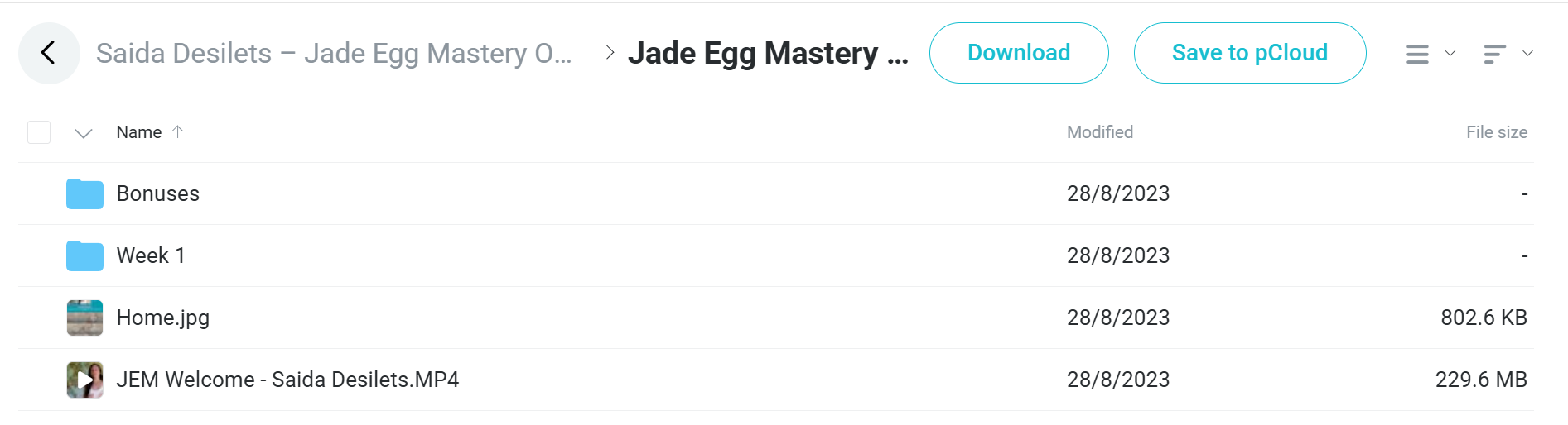 Jade Egg Mastery course
